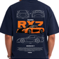 Men's Oversized Drop Shoulder Cotton T Shirt | Mazda RX7 Sports Car