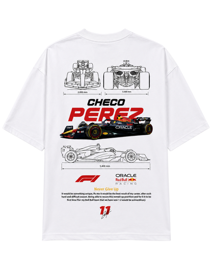 Men's Oversized Drop Shoulder Cotton T Shirt | Checo Perez F1 Racing