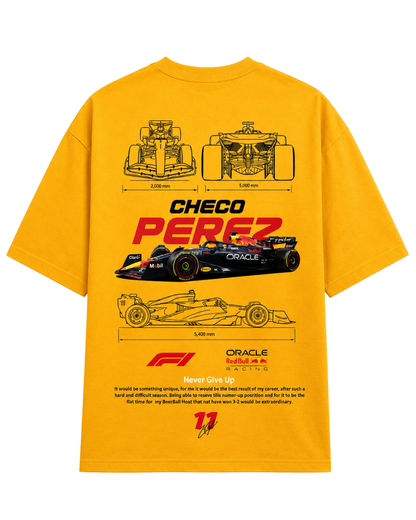Men's Oversized Drop Shoulder Cotton T Shirt | Checo Perez F1 Racing