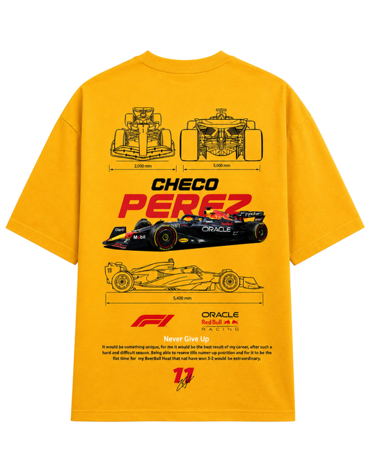 Men's Oversized Drop Shoulder Cotton T Shirt | Checo Perez F1 Racing