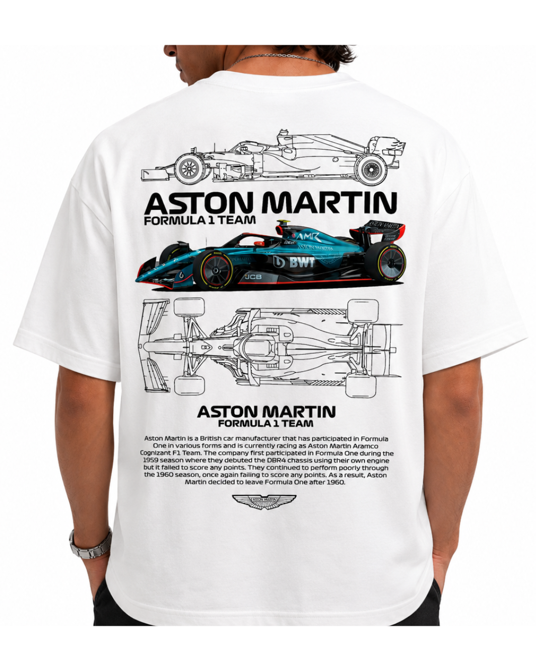 Men's Oversized Drop Shoulder Cotton T Shirt | Aston Martin F1 Racing
