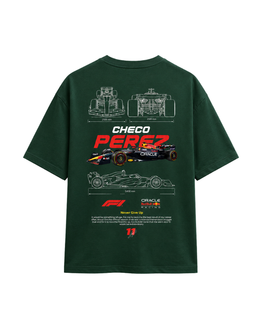 Men's Oversized Drop Shoulder Cotton T Shirt | Checo Perez F1 Racing