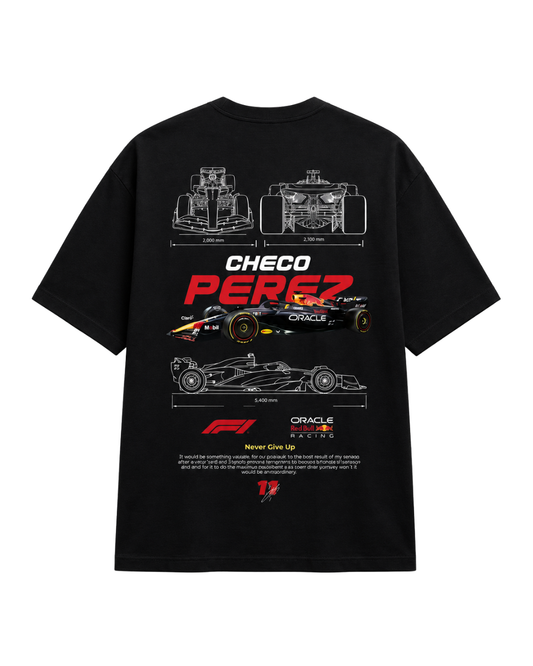 Men's Oversized Drop Shoulder Cotton T Shirt | Checo Perez F1 Racing