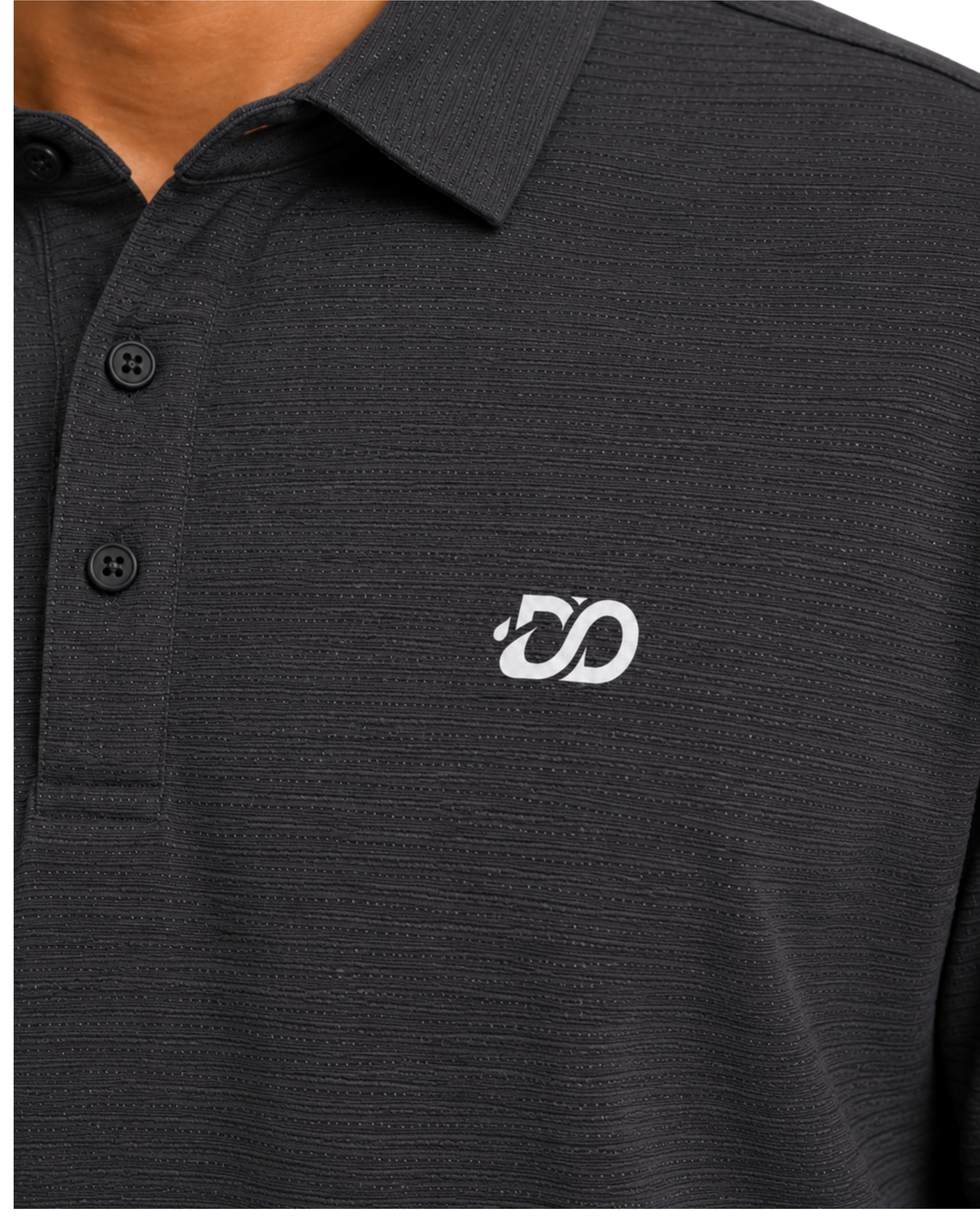Women’s Classic Gray Ribbed Seam Less Polo Shirt