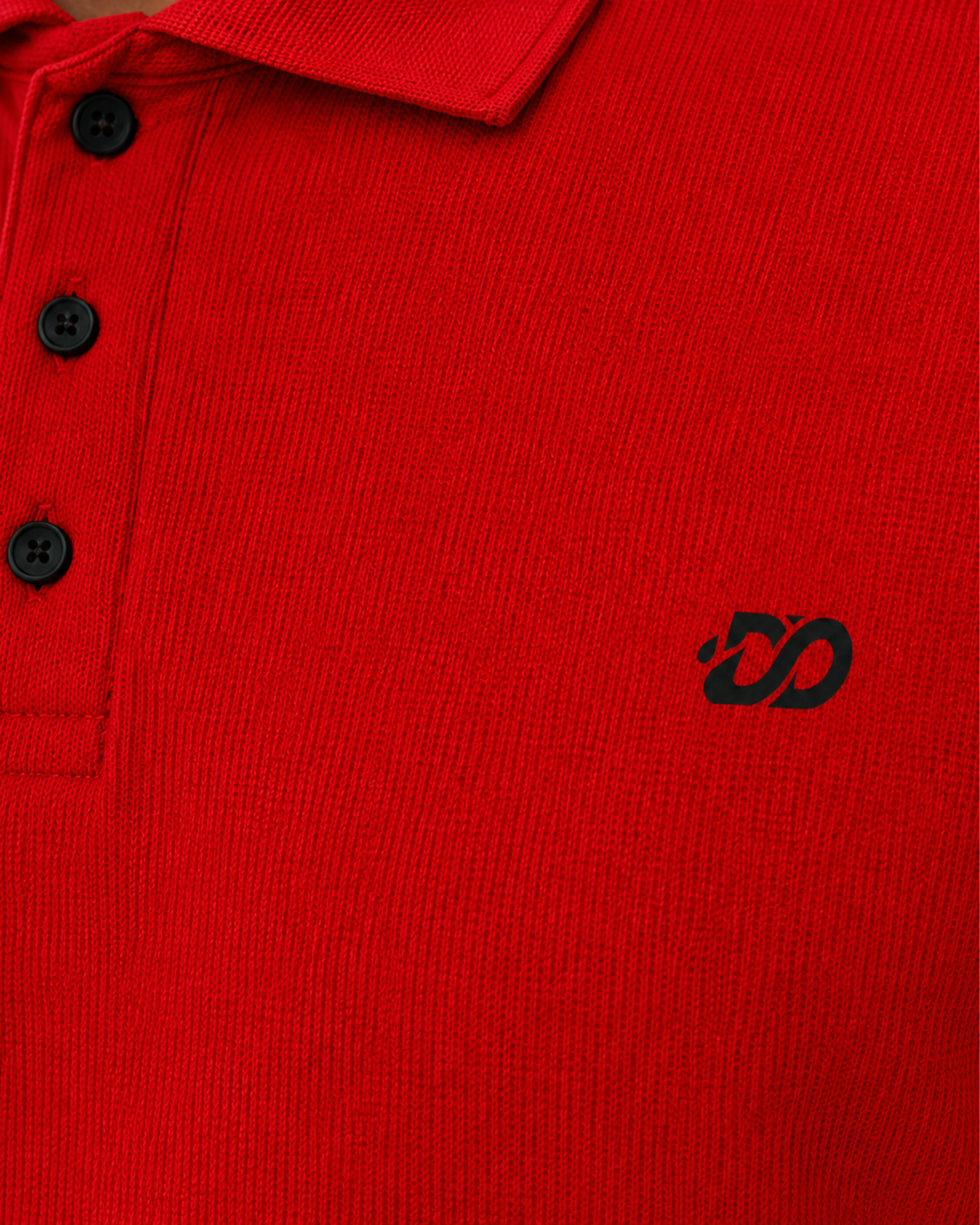 Men’s Premium Dry Fit Ribbed  Red Polo Shirt