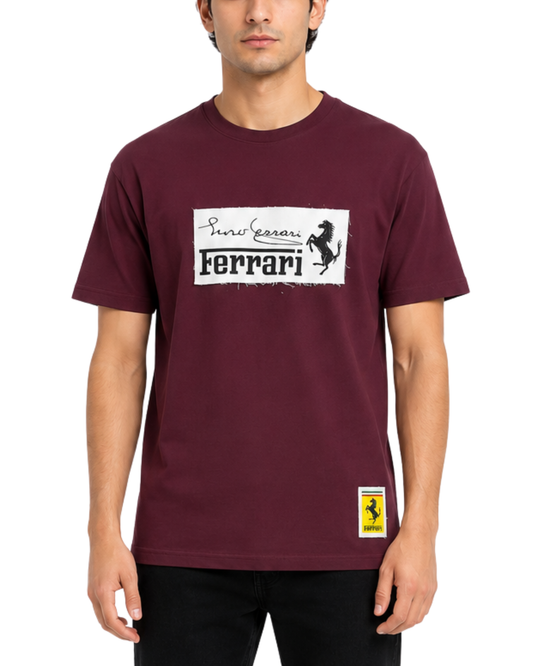 Men's Oversized Graphic Maroon T-Shirt