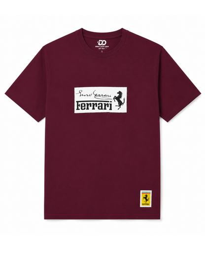 Men's Oversized Graphic Maroon T-Shirt