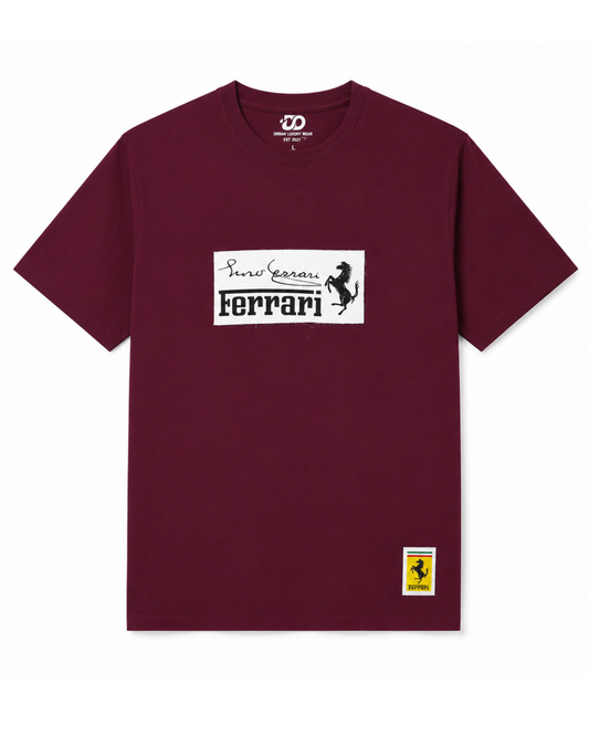 Men's Oversized Graphic Maroon T-Shirt