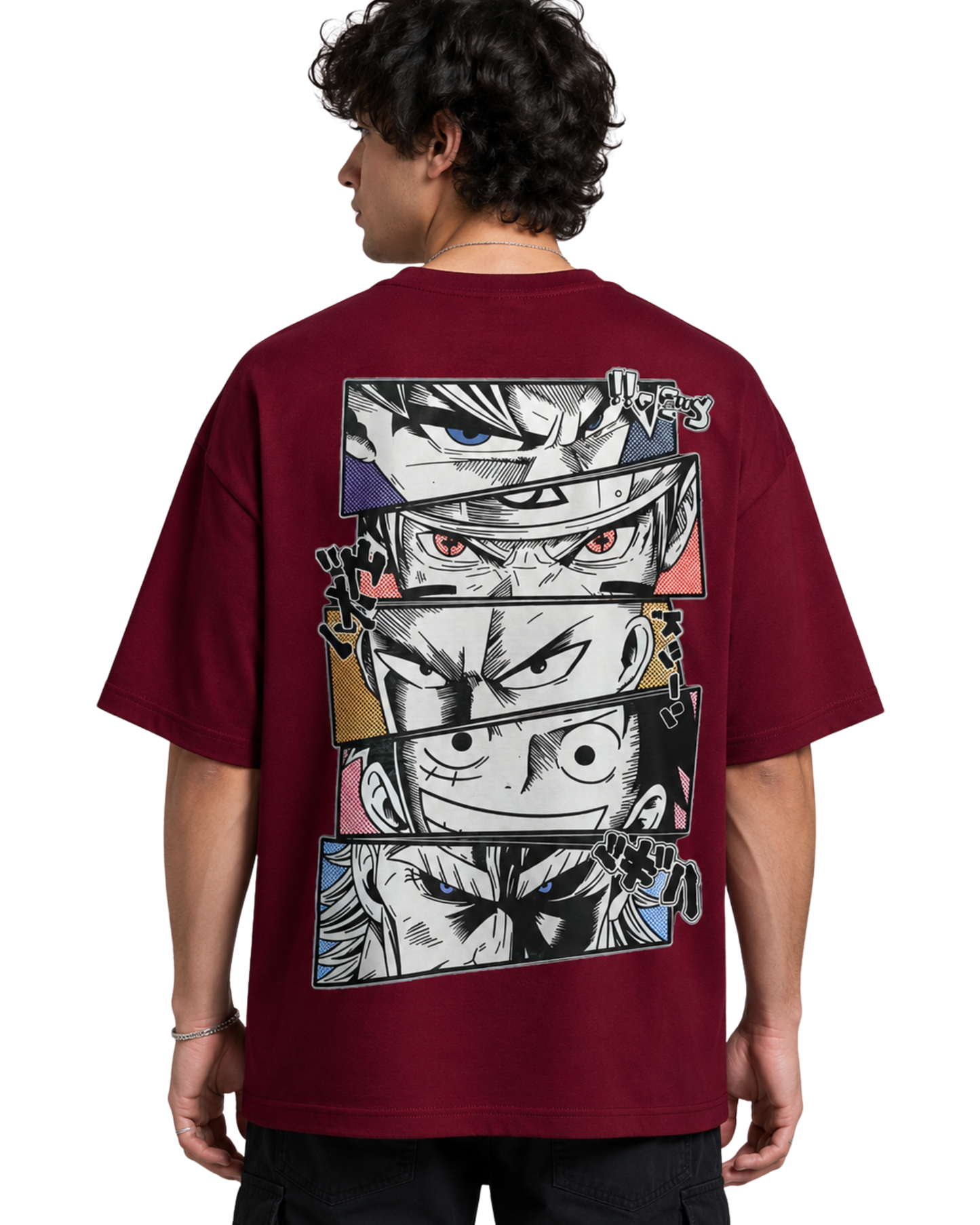 Men's Oversized Drop Shoulder Cotton T Shirt | Anime Legends