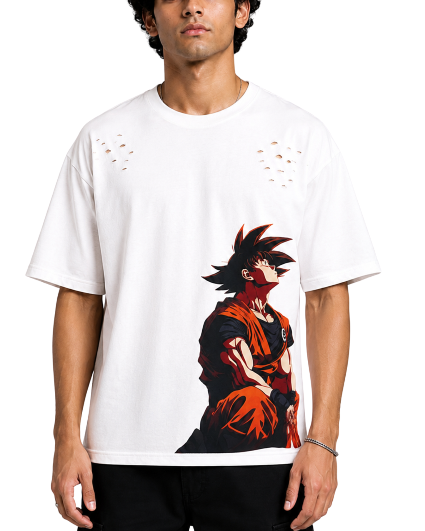 Men's Oversized Drop Shoulder Cotton T Shirt | Dragon Ball Goku