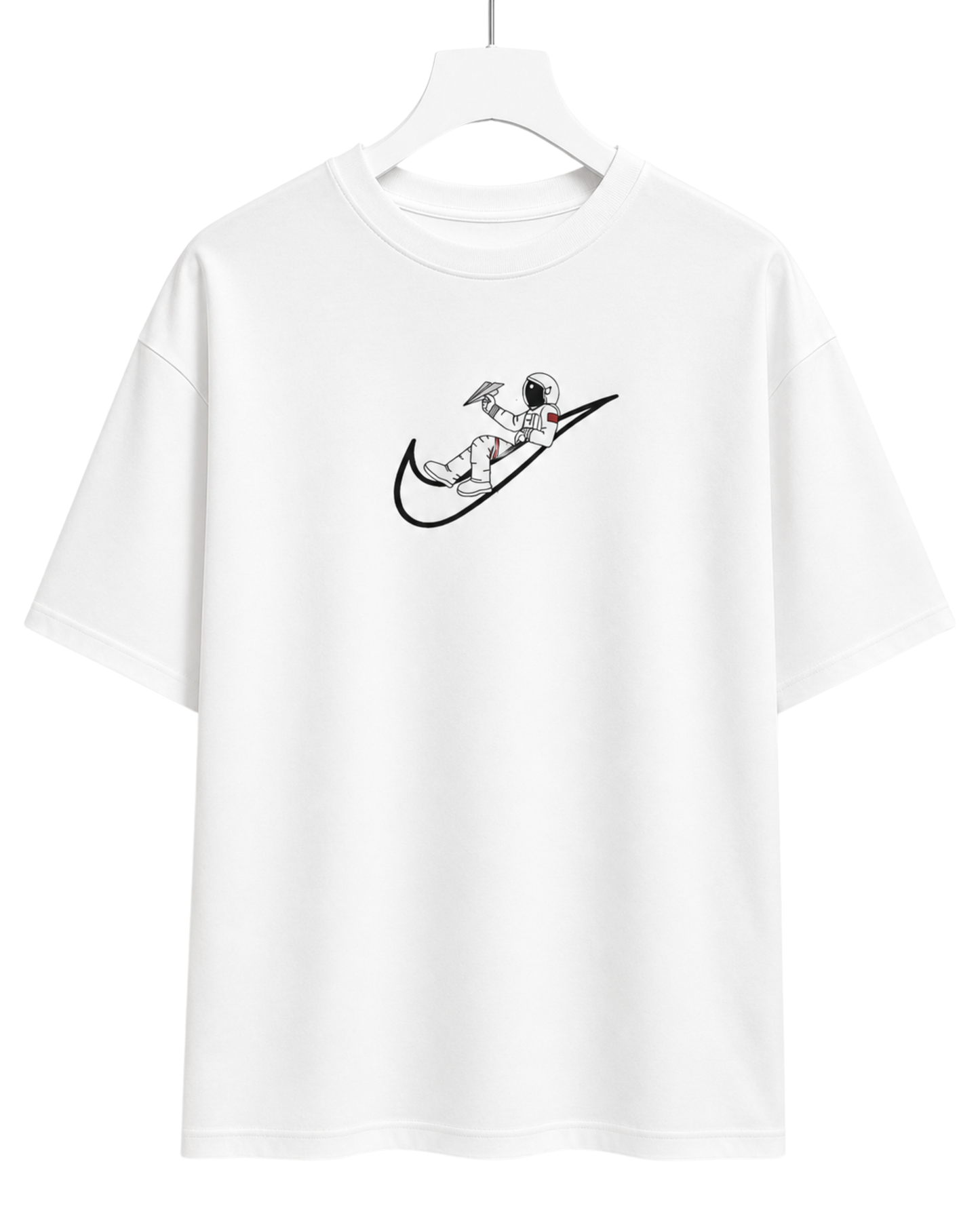 Men's Oversized Drop Shoulder Cotton T Shirt | Cosmic Spacewalker