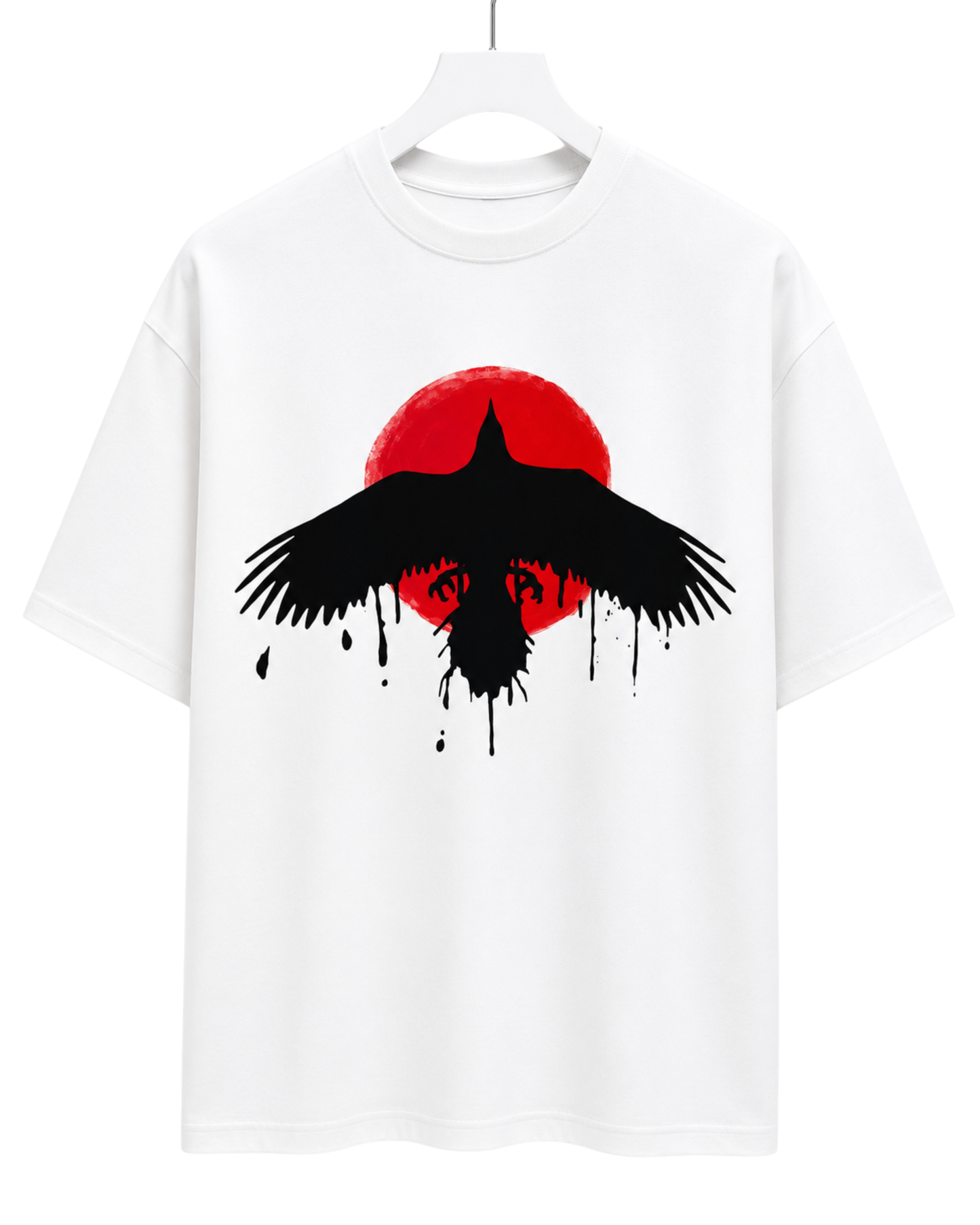 Men's Oversized Drop Shoulder Cotton T Shirt | Crimson Raven Eclipse