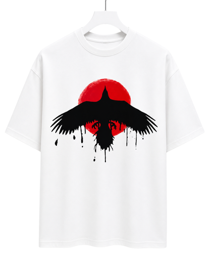 Men's Oversized Drop Shoulder Cotton T Shirt | Crimson Raven Eclipse