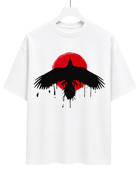 Men's Oversized Drop Shoulder Cotton T Shirt | Crimson Raven Eclipse