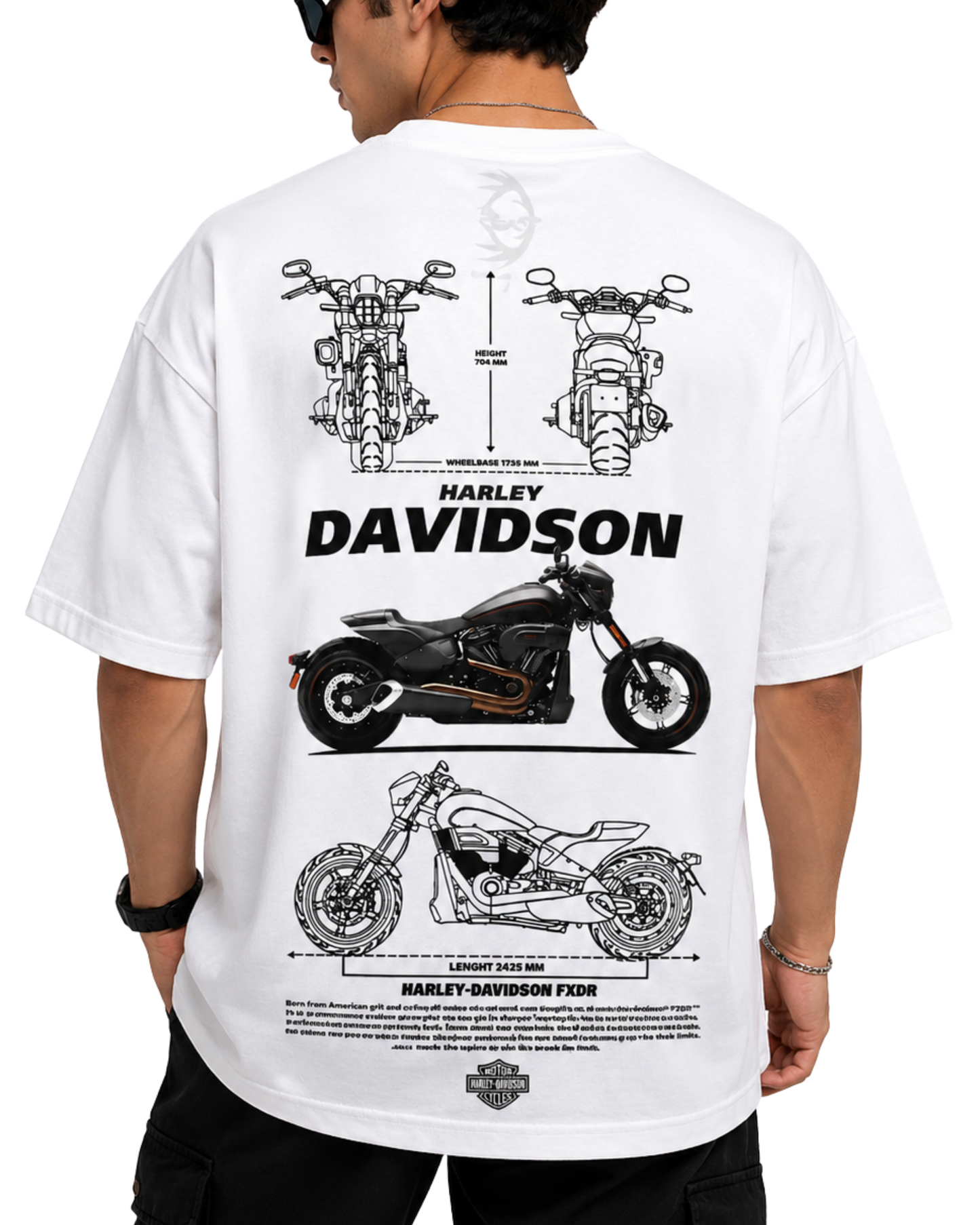 Men's Oversized Drop Shoulder Cotton T Shirt | Harley Davidson