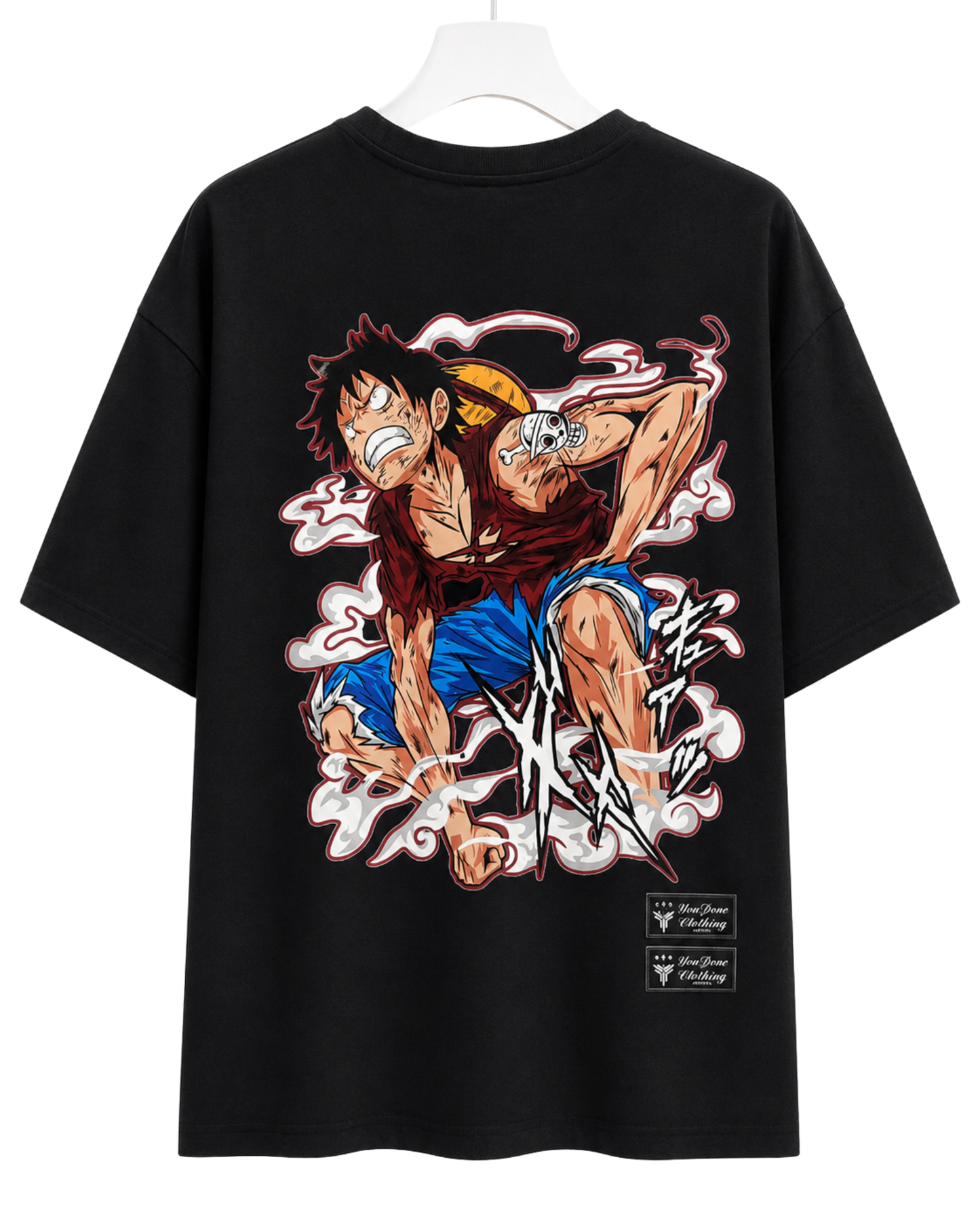 Men's Oversized Drop Shoulder Cotton T Shirt | Monkey D. Luffy Most Wanted