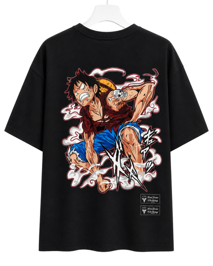 Men's Oversized Drop Shoulder Cotton T Shirt | Monkey D. Luffy Most Wanted