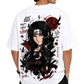 Men's Oversized Drop Shoulder Cotton T Shirt | Itachi Uchiha Illusion