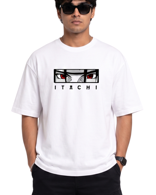 Men's Oversized Drop Shoulder Cotton T Shirt | Itachi Uchiha Illusion