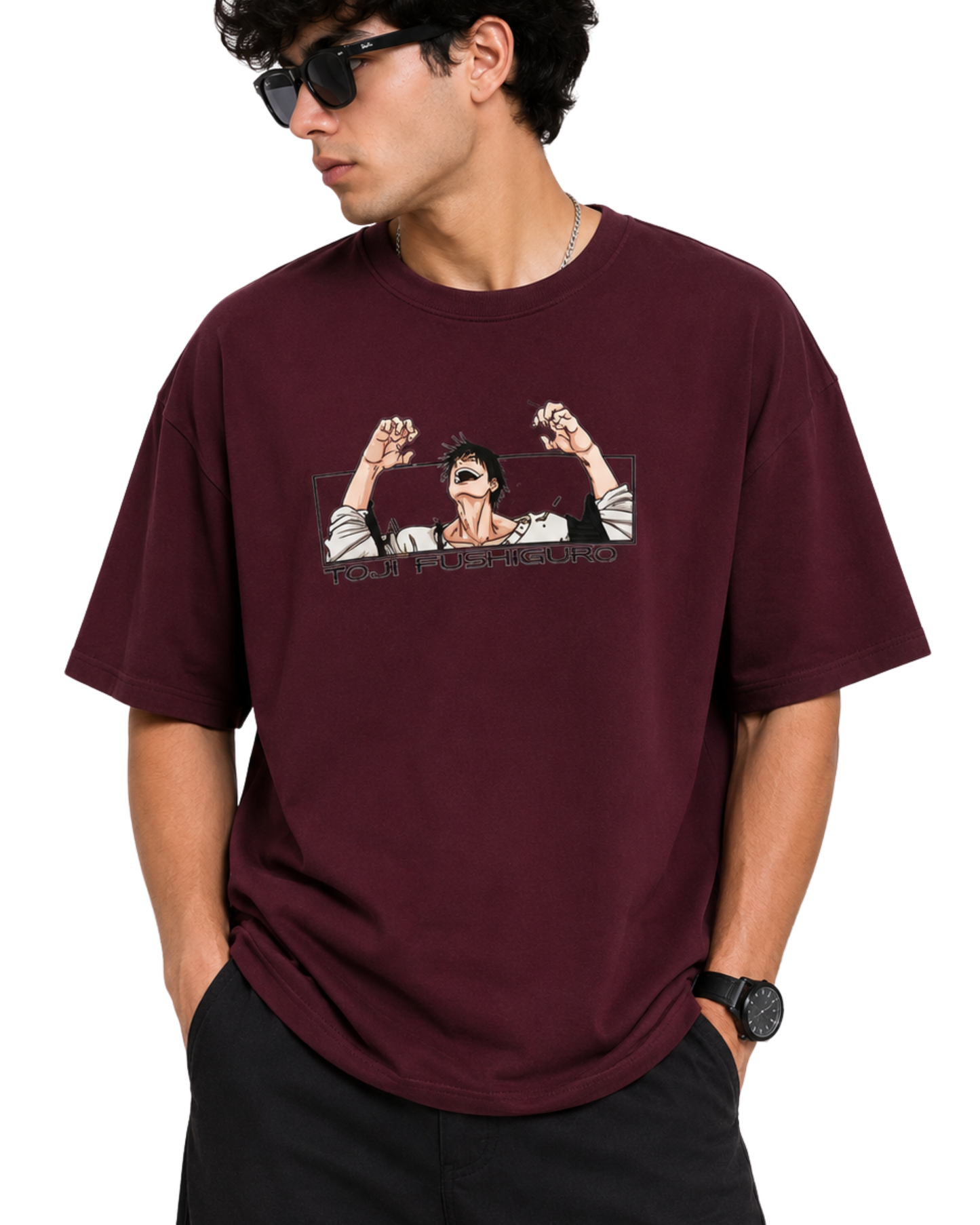 Men's Oversized Drop Shoulder Cotton T Shirt | Behind Sorcerer Killer