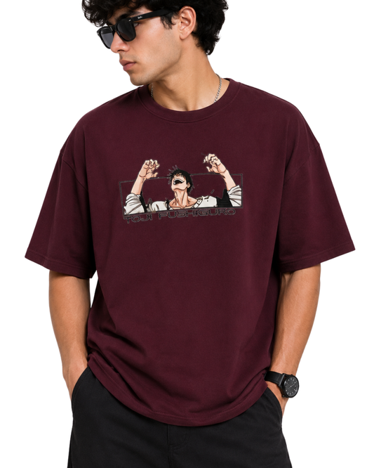 Men's Oversized Drop Shoulder Cotton T Shirt | Behind Sorcerer Killer