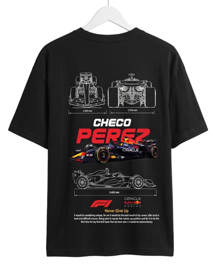 Men's Oversized Drop Shoulder Cotton T Shirt | Checo Perez F1 Racing