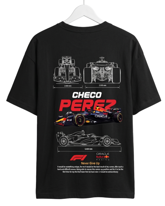 Men's Oversized Drop Shoulder Cotton T Shirt | Checo Perez F1 Racing