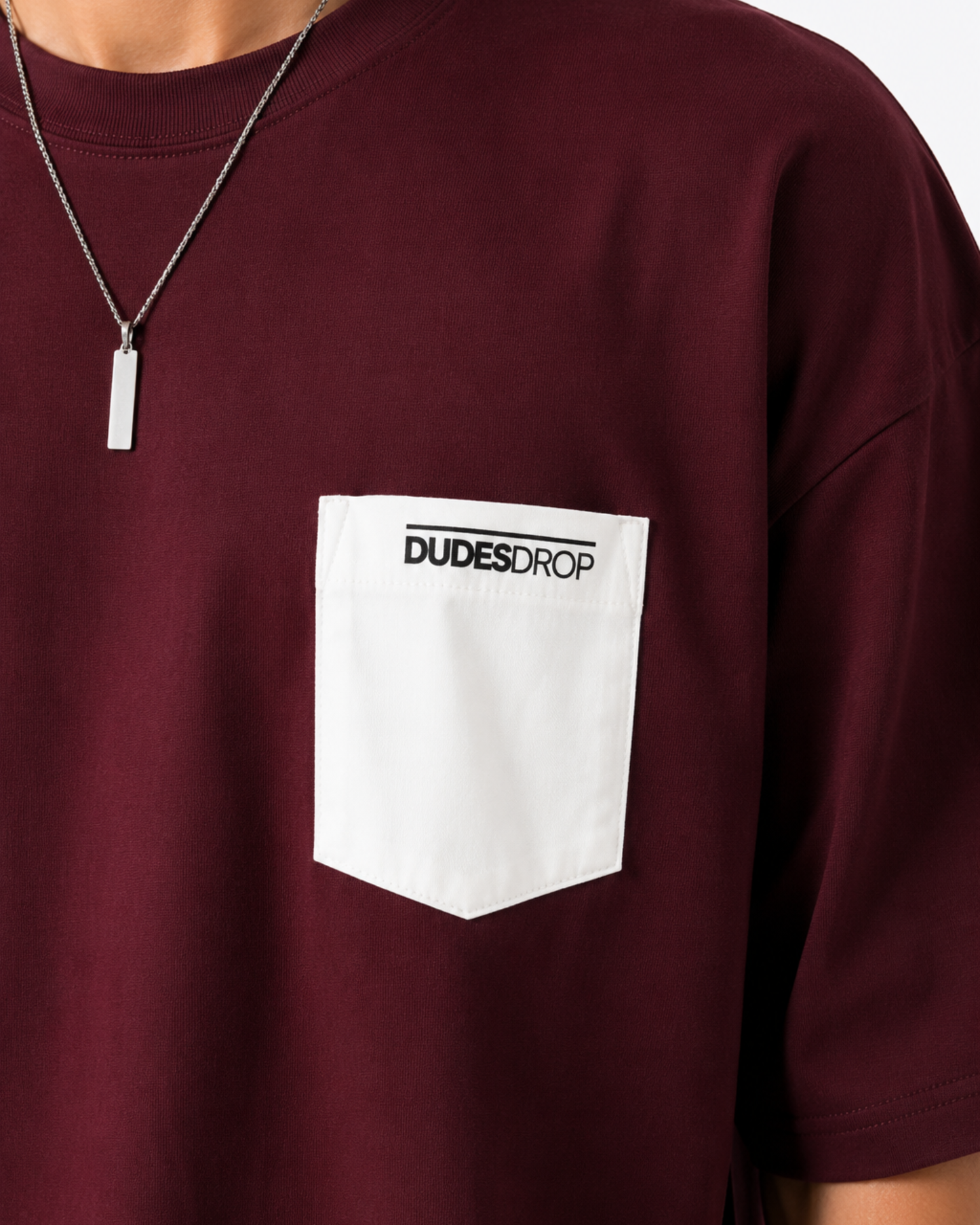Men's Oversized Drop Shoulder Cotton T Shirt | Lace Side Pocket