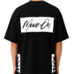 Men's Oversized Drop Shoulder Cotton T Shirt | Black Lace-Up Streetwear Tee