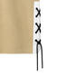 Men's Oversized Drop Shoulder Cotton T Shirt | Beige Lace-Up Streetwear Tee