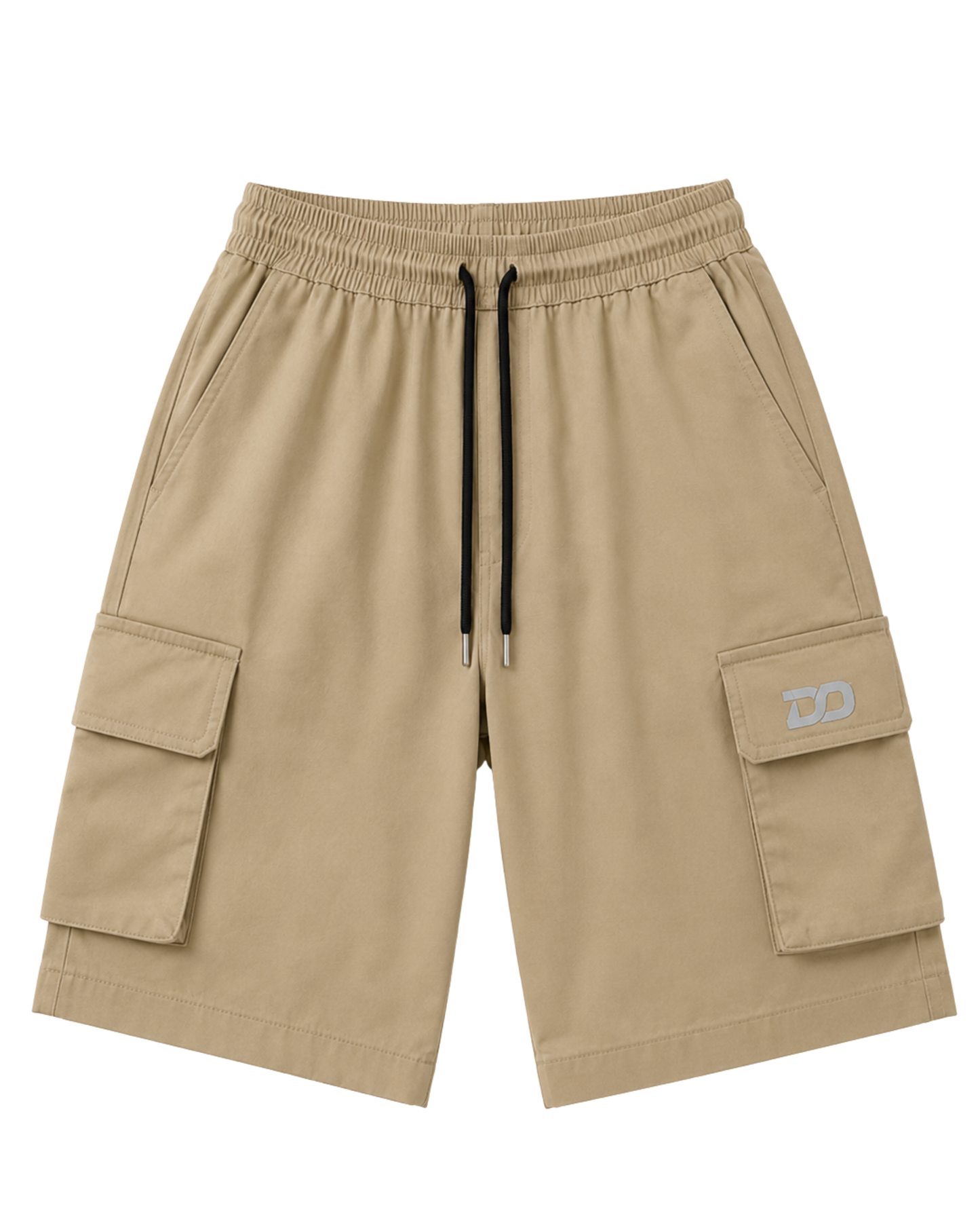 Men's Beige Cargo Shorts with Utility Pockets