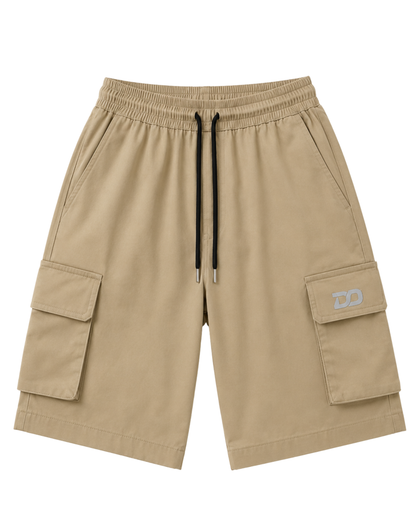 Men's Beige Cargo Shorts with Utility Pockets