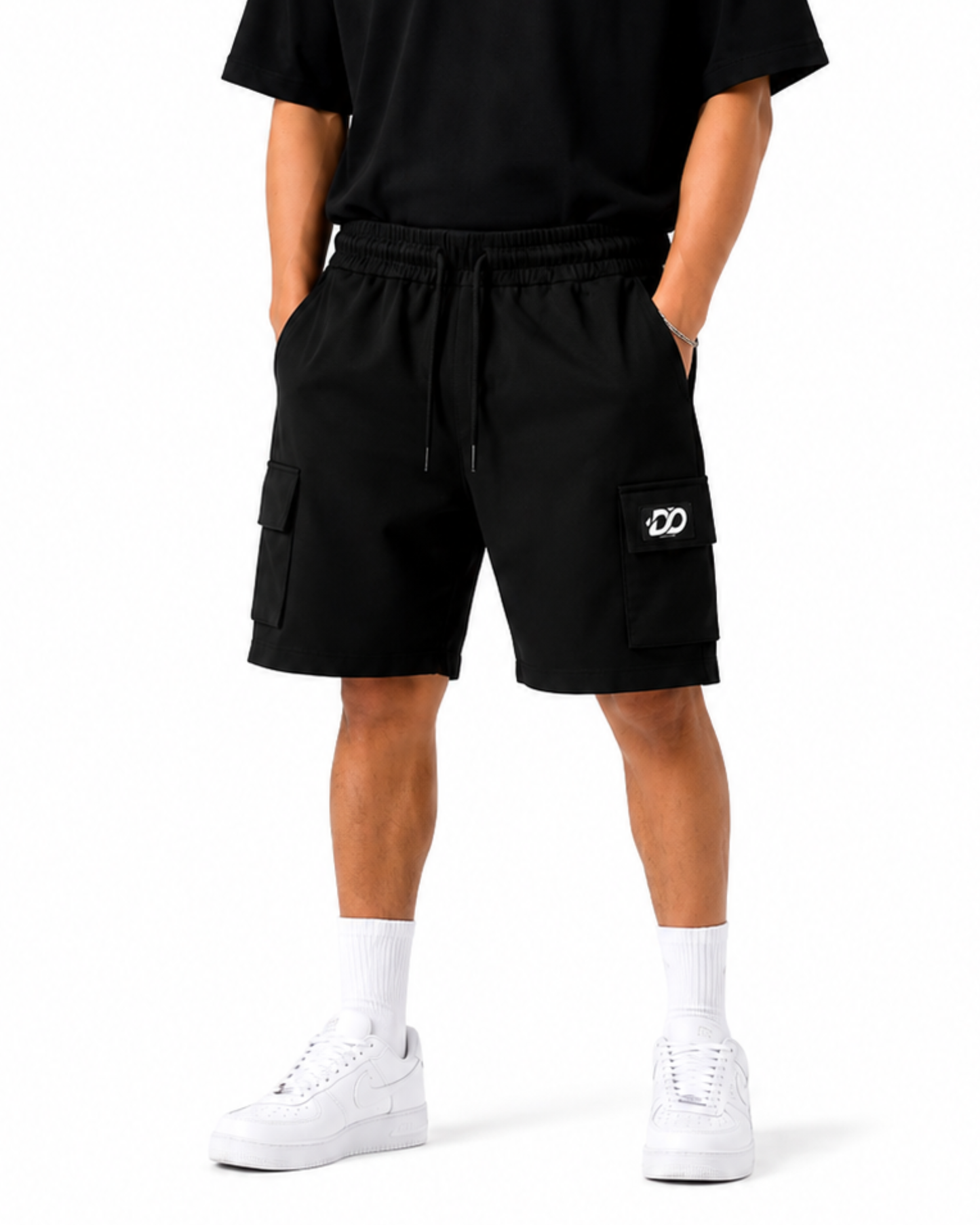 Men's Black Cargo Utility Shorts