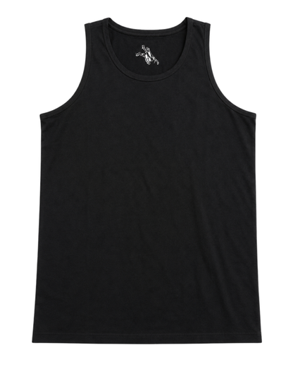 Men's Pure Cotton Sleeveless  Black Tank Top | Relaxed Fit Basic Tee