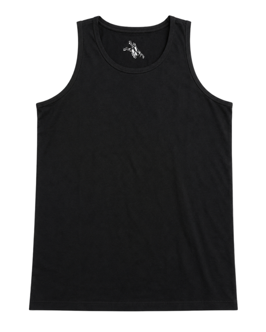 Men's Pure Cotton Sleeveless  Black Tank Top | Relaxed Fit Basic Tee