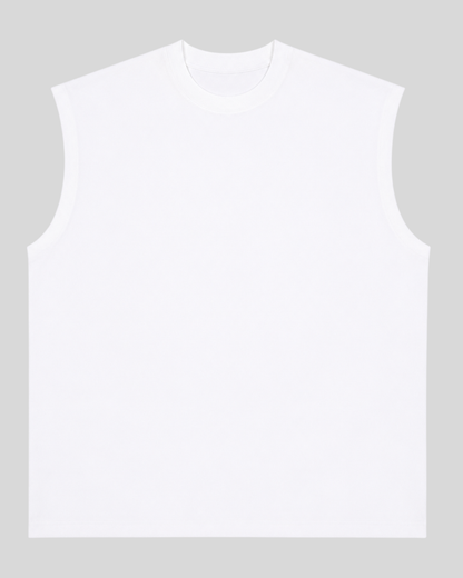 Men's Pure Cotton Sleeveless Oversized T-Shirt | Graphic Muscle Tee