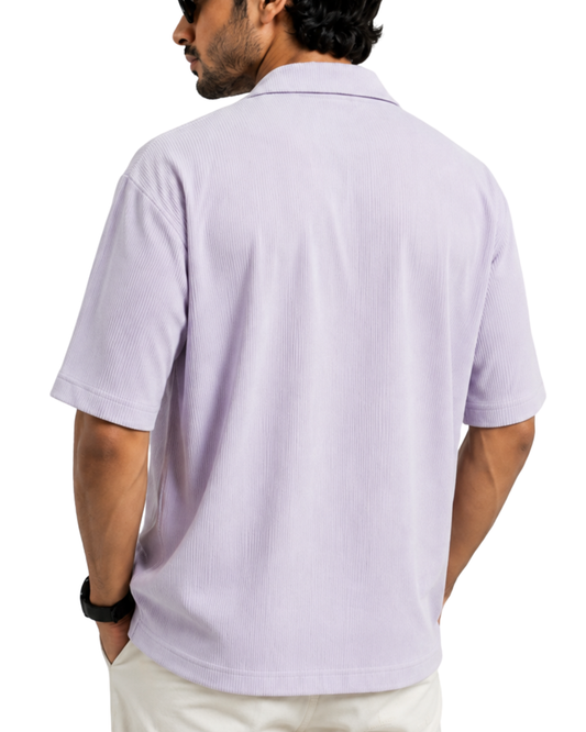 Men's Premium Soft Thermal Cuban Collar Shirt | Textured Relaxed Fit