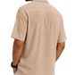 Men's Soft Thermal Cuban Collar Beige Shirt | Textured Relaxed Fit