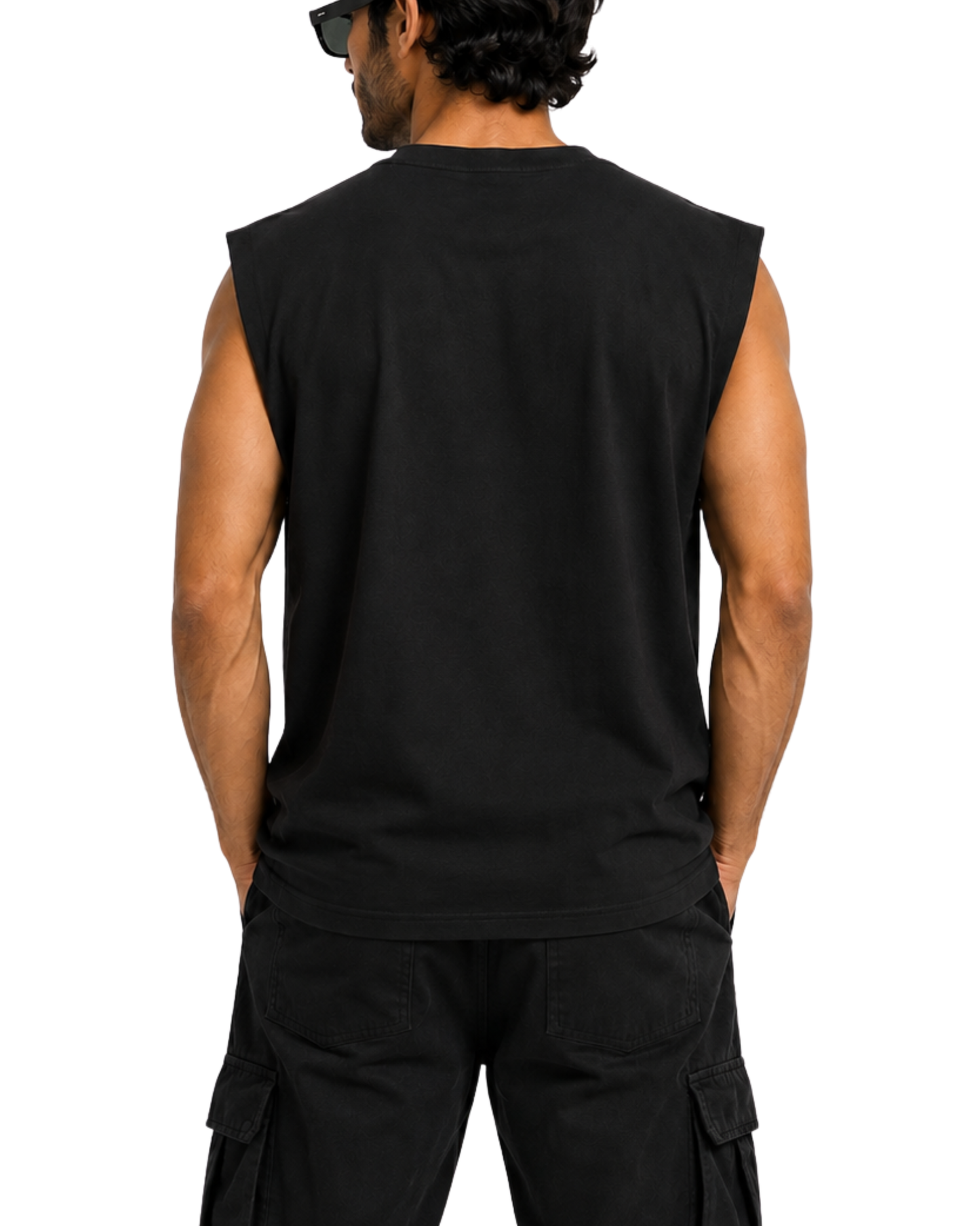 Men's Pure Cotton Sleeveless T-Shirt | Oversized Fit Graphic Tee
