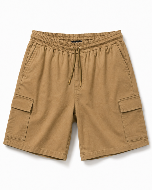 Men’s Khaki Cargo Shorts | Relaxed Fit Cargo Utility Shorts
