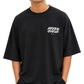 Men’s Oversized Drop Shoulder Cotton T-Shirt | Black Never Give Up Graphic Tee