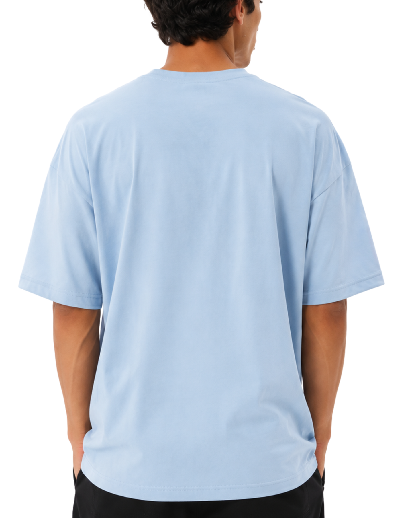 Men’s Oversized Drop Shoulder Cotton T-Shirt | Light Blue Move Up