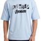 Men’s Oversized Drop Shoulder Cotton T-Shirt | Light Blue Avengers Graphic Tee
