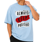 Men’s Oversized Drop Shoulder Cotton T-Shirt | Light Blue Keep Positive