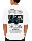 Men’s Oversized Drop Shoulder Cotton T-Shirt | Bugatti Chiron White