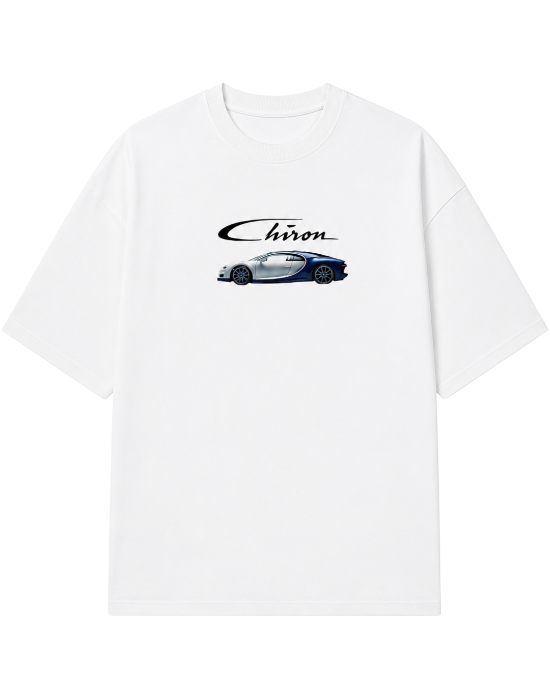 Men’s Oversized Drop Shoulder Cotton T-Shirt | Bugatti Chiron White