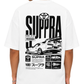 Men’s Oversized Drop Shoulder Cotton T-Shirt | White Toyota Supra