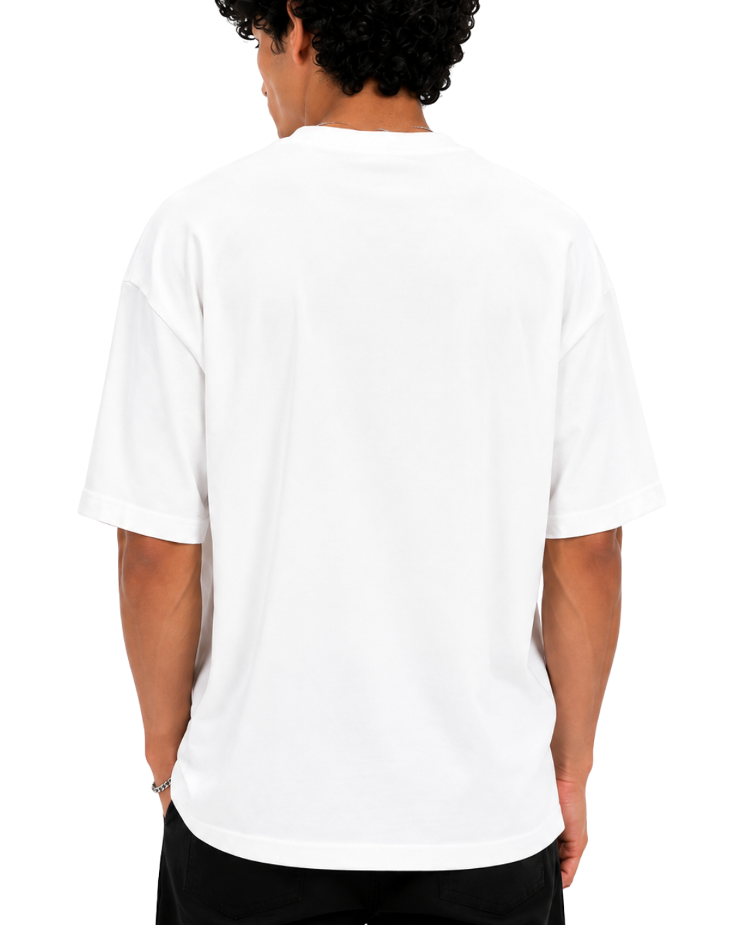 Men’s Oversized Drop Shoulder Cotton T-Shirt | Roronoa Zoro White