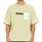Men’s Oversized Drop Shoulder Cotton T-Shirt | NASA Pocket Graphic