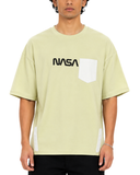 Men’s Oversized Drop Shoulder Cotton T-Shirt | NASA Pocket Graphic